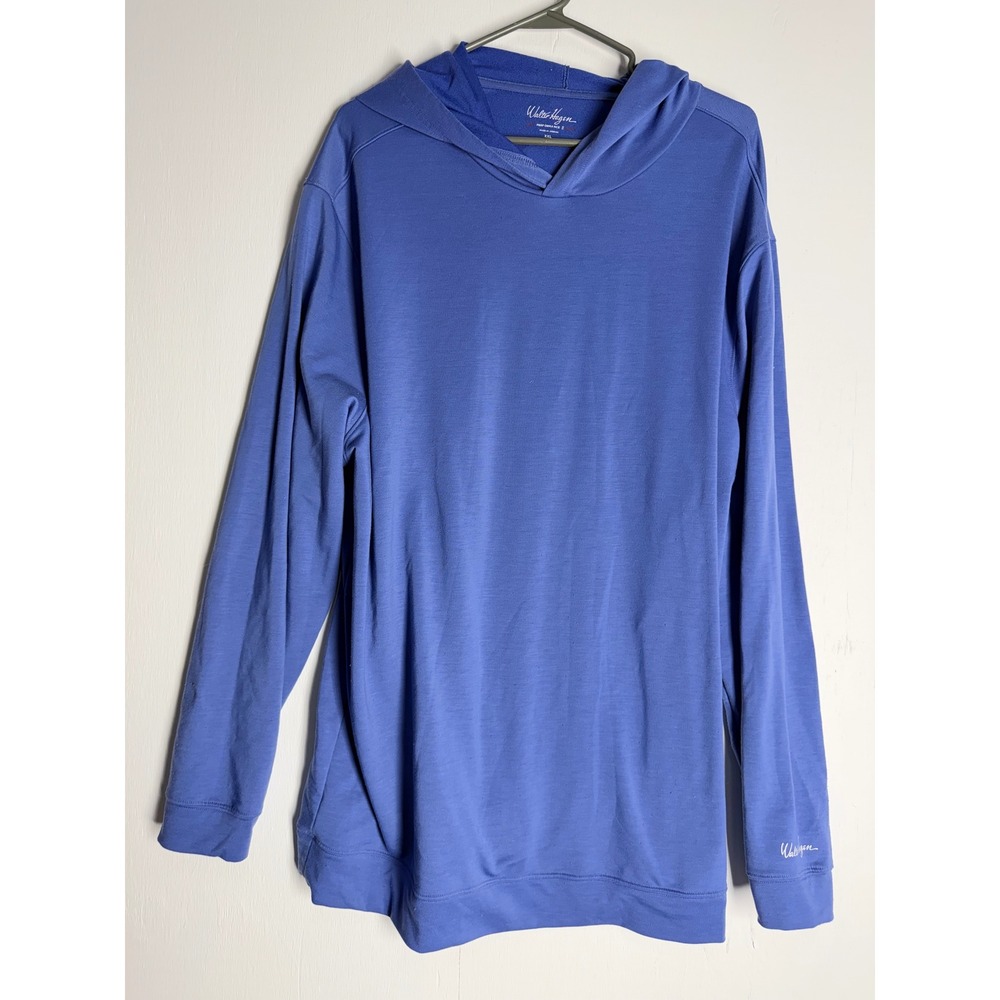 Walter Hagen Performance Hoodie Mens XXL Blue Long Sleeve Golf Activewear Shirt